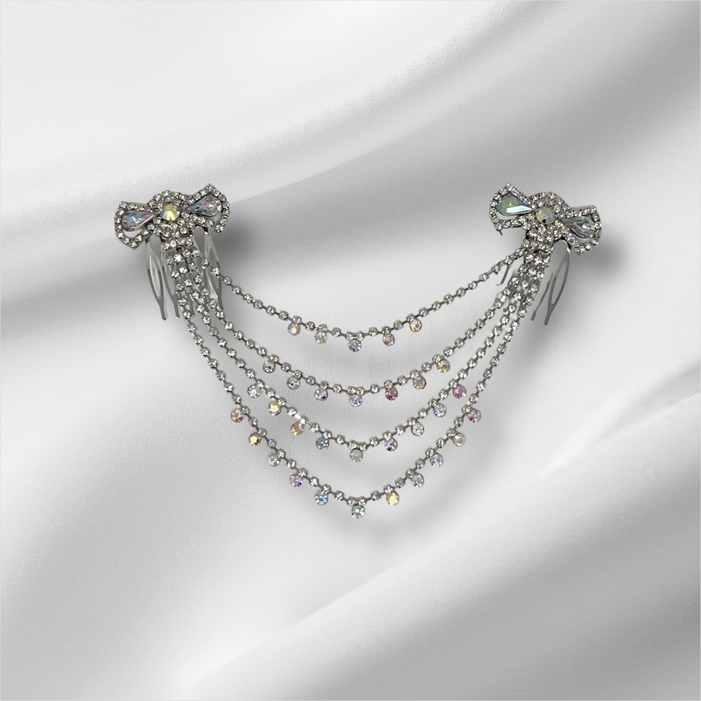 Iridescent Rhinestones Crystal Hair Combs